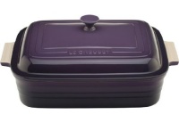 Le Creuset Stoneware 4-1/2-Quart Rectangular Casserole with Lid, Cassis Le Creuset Stoneware 4-1/2-Quart Rectangular Casserole with Lid, Cassis