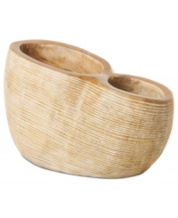 At once modern and organic in nature, the Light Carved draped vase is sculpted and carved by hand in honey-colored mango wood to achieve a distinct artisan feel. A uniquely bold statement by Donna Karan Lenox. At once modern and organic in nature, the Light Carved draped vase is sculpted and carved by hand in honey-colored mango wood to achieve a distinct artisan feel. A uniquely bold statement by Donna Karan Lenox.
