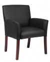 Boss Executive Box Arm Chair W/Mahogany Finish Guest Seating