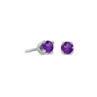 14k White Gold Round Amethyst Stud Earrings 14k White Gold Round Amethyst Stud Earrings