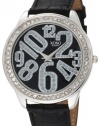 XOXO Women's XO3183 Black Dial Black Crocodile Genuine Leather Watch