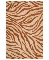 Survival of the prettiest. An exotic print adorns Nourison's Skyland rug in perfectly paired hues of ivory and rust, bringing a wildly chic look to any space. The plush wool rug is enhanced with meticulous hand carving for beautiful detail and texture. (Clearance) Survival of the prettiest. An exotic print adorns Nourison's Skyland rug in perfectly paired hues of ivory and rust, bringing a wildly chic look to any space. The plush wool rug is enhanced with meticulous hand carving for beautiful detail and texture. (Clearance)