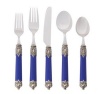 Hampton Forge Silversmiths San Remo 20-Piece Flatware Set, Blue