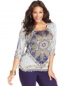 Spice up your look with Style&co.'s printed plus size top-- pair it with your go-to jeans!