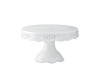 Gracie China, Victorian Rose Collection, 8-Inch Skirted Cake Stand, White Fine Porcelain