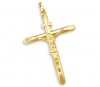 14k Yellow Gold Cross Crucifix Pendant Charm NEW