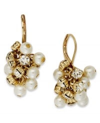 Stylish stones are clustered together in these earrings from Charter Club. Crafted from gold-tone mixed metal, the drop earrings feature glass accents for added luster. Approximate drop: 1-1/4 inches. Stylish stones are clustered together in these earrings from Charter Club. Crafted from gold-tone mixed metal, the drop earrings feature glass accents for added luster. Approximate drop: 1-1/4 inches.