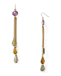 Bold stones and sparkling crystals give this pair of ABS by Allen Schwartz danglers a glamorous vibe. Bold stones and sparkling crystals give this pair of ABS by Allen Schwartz danglers a glamorous vibe.