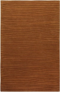 Area Rug 3x5 Rectangle Solid/Striped Golden Brown Color - Surya Artist Studio Rug from RugPal