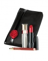 Create your most perfect lip look with this lip essentials collection. Featuring Color Design Lipstick for high potency color, Color Fever Gloss for high lacquered shine and Le Lipstique, all packaged together in a signature cosmetics bag to carry your makeup in style. Available in Blush Pink and Neutral Sweet. Made in USA. 