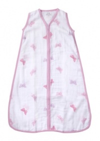 aden + anais 100% Cotton Muslin Sleeping Bag, Girls and Swirls, Large aden + anais 100% Cotton Muslin Sleeping Bag, Girls and Swirls, Large