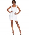 In ethereal white, this flouncy BCBGeneration ruffled dress is perfect for a sweet summer look -- pop it with bright extras!