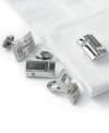 Add a modern touch to your classic look - polished geometric cufflinks with brushed trim. The magic is in the details. Amend your finer suits with these refined, brushed silver cufflinks. Imported.