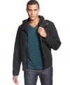 Zip into a layered look that goes where the weekend takes you. This American Rag jacket is a cool, casual topper.