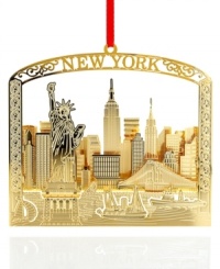 There's no place like it. Show some New York pride with the gold-plated Gateway to America Christmas ornament from ChemArt. There's no place like it. Show some New York pride with the gold-plated Gateway to America Christmas ornament from ChemArt.
