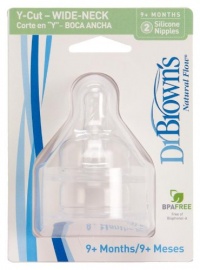 Dr. Brown's 2 Pack Natural Flow Y Cut Wide Neck Nipple Dr. Brown's 2 Pack Natural Flow Y Cut Wide Neck Nipple