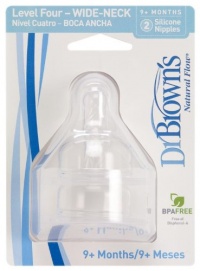 Dr. Brown's 2 Pack Natural Flow Level 4 Wide Neck Nipple Dr. Brown's 2 Pack Natural Flow Level 4 Wide Neck Nipple
