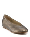 A subtle, hidden wedge gives a discreet lift to a classic ballet shoe from Eileen Fisher.