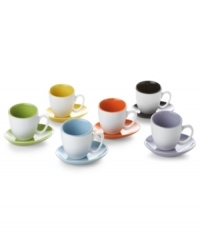 There's an extra-bright side to every espresso cup and saucer in the Contemporary Glaze collection. A simple shape and two-tone finish opens up a whole new spectrum of fun. From Classic Coffee & Tea by Yedi. There's an extra-bright side to every espresso cup and saucer in the Contemporary Glaze collection. A simple shape and two-tone finish opens up a whole new spectrum of fun. From Classic Coffee & Tea by Yedi.