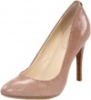 Calvin Klein Women's Whinnie Patent Lizard Print Pump,Taupe,9 M US