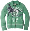 Diesel Boys 2-7 Squy Lifes A Breeze Zip-Up Sweatshirt, Baby Green, XX-Small