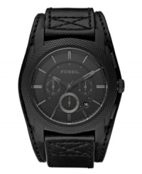 Lights out, rugged style engulfs this blacked out Machine collection watch by Fossil. Lights out, rugged style engulfs this blacked out Machine collection watch by Fossil.