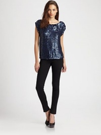 An elegant silk sheath drenched with glittering sequins for the right touch of glamour.BoatneckDropped shouldersCap sleevesCenter back zipperAbout 25 from shoulder to hemSilkDry cleanImportedModel shown is 5'10 (177cm) wearing US size Small. An elegant silk sheath drenched with glittering sequins for the right touch of glamour.BoatneckDropped shouldersCap sleevesCenter back zipperAbout 25 from shoulder to hemSilkDry cleanImportedModel shown is 5'10 (177cm) wearing US size Small.