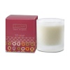 Elegant frosted glass houses this beautifully fragrant candle, here in tart pomegranate, sweet rhubarb, and acai berry, with accents of vanilla and fresh greens.