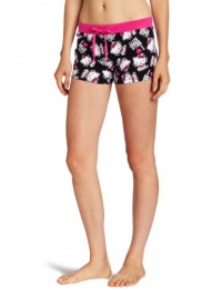 Hello Kitty Juniors Hk Loves Me All Over Printed Sleep Short, Black, Small Hello Kitty Juniors Hk Loves Me All Over Printed Sleep Short, Black, Small