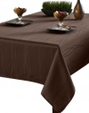 Gourmet 60-Inch by 84-Inch Spillproof Fabric Tablecloth, Chocolate