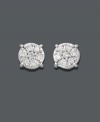 A simple accessory that makes a fabulous impact. Sparkling stud earrings are a must-have for every woman's jewelry collection. A 14k white gold prong setting shines with the addition of round-cut diamonds (1/5 ct. t.w.) in a circular pattern. Approximate diameter: 5-2/10 mm.