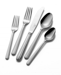 Riveted handles add a subtle touch to a simply strong flatware pattern from Mikasa's collection of place settings. Beautiful, hardwearing 18/10 stainless steel adds a stunning accent to any table. Riveted handles add a subtle touch to a simply strong flatware pattern from Mikasa's collection of place settings. Beautiful, hardwearing 18/10 stainless steel adds a stunning accent to any table.