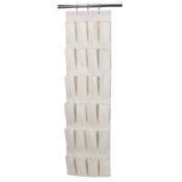 Household Essentials Over The Door 24 Packet Shoe Storage Organizer, Natural Canvas Household Essentials Over The Door 24 Packet Shoe Storage Organizer, Natural Canvas