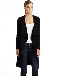 THE LOOKLuxe 2-ply cashmere from expertly maintained inner Mongolian cashmere goatsFeatures long, fine, smooth fibers top-dyed for maximum color saturationAsymmetrical open frontLong sleevesRibbed cuffsTHE FITAbout 38 from shoulder to hemTHE MATERIALCashmereCARE & ORIGINDry cleanImportedModel shown is 5'9½ (176cm) wearing US size Small.This item was originally available for purchase at Saks Fifth Avenue OFF 5TH stores. THE LOOKLuxe 2-ply cashmere from expertly maintained inner Mongolian cashmere goatsFeatures long, fine, smooth fibers top-dyed for maximum color saturationAsymmetrical open frontLong sleevesRibbed cuffsTHE FITAbout 38 from shoulder to hemTHE MATERIALCashmereCARE & ORIGINDry cleanImportedModel shown is 5'9½ (176cm) wearing US size Small.This item was originally available for purchase at Saks Fifth Avenue OFF 5TH stores.