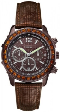 Guess Watch, Women's Chronograph Bronze Tone Textured Leather Strap U0017L4 Guess Watch, Women's Chronograph Bronze Tone Textured Leather Strap U0017L4