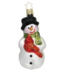 Greet the holidays with this cheery glass ornament from Inge-Glas. Crafted in Germany of the highest-grade, mouth-blown glass and hand-painted for exquisite detail, it truly is a timeless holiday heirloom. Greet the holidays with this cheery glass ornament from Inge-Glas. Crafted in Germany of the highest-grade, mouth-blown glass and hand-painted for exquisite detail, it truly is a timeless holiday heirloom.