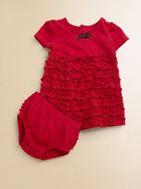 Your beautiful baby will standout in this classic cotton frock with a flurry of ruffles and matching bloomers.CrewneckShort sleevesBack buttonsHigh-waistedRuffled skirtCottonMachine washImported Please note: Number of buttons may vary depending on size ordered. Your beautiful baby will standout in this classic cotton frock with a flurry of ruffles and matching bloomers.CrewneckShort sleevesBack buttonsHigh-waistedRuffled skirtCottonMachine washImported Please note: Number of buttons may vary depending on size ordered.
