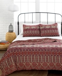 Influenced by the rich colors and patterns of its namesake, this Jaipur quilt boasts traditional Indian designs for an exotic new look in your room. Influenced by the rich colors and patterns of its namesake, this Jaipur quilt boasts traditional Indian designs for an exotic new look in your room.