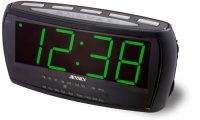 Jensen JRC-208 AM/FA Alarm Clock Radio with 1.8-Inch Green LED Display (Black)