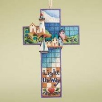 Jim Shore - Heartwood Creek - Seashore Cross Hanging Ornament by Enesco - 4008102 Jim Shore - Heartwood Creek - Seashore Cross Hanging Ornament by Enesco - 4008102