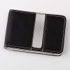 Black/White Leather Bi-Fold Money Clip Wallet for men Cheapest Gift Y&G Money Clip WM1002 One Size Beige