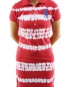 Ralph Lauren Sport Women's Polo Dress Red Tie Dye Large Pony w/Cap Sleeves