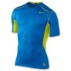 NIKE PRO Men's Combat Hypercool 2.0 Fitted Short Sleeve Shirt - Blue