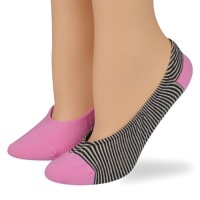 Ralph Lauren women's socks Striped Ghost Ped brown/pink 2pairs Ralph Lauren women's socks Striped Ghost Ped brown/pink 2pairs