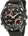 Timex Men's T49865 Intelligent Quartz Fly Back Chrono Compass Black Silicone Strap Watch