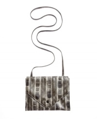 Take a walk on the wild side. This animal print crossbody from BCBGeneration adds just enough edge to any look with subtle earth tones and a long-drop silhouette. Take a walk on the wild side. This animal print crossbody from BCBGeneration adds just enough edge to any look with subtle earth tones and a long-drop silhouette.