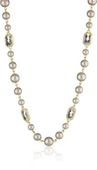 Anne Klein Sorbet Gold-Tone Champagne Pearl and Crystal Strand Necklace, 42 Anne Klein Sorbet Gold-Tone Champagne Pearl and Crystal Strand Necklace, 42