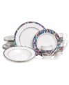 A mosaic of color, the Gotham dinnerware set is a bright spot on casual tables. Superior Mikasa craftsmanship yields oven-safe porcelain place settings to make everyday meals easier.