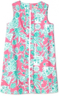 Lilly Pulitzer Girls 2-6X Little Lilly Shift Dress with Ruffled Front, Hotty Pink Scorpion Bowl, 5 Lilly Pulitzer Girls 2-6X Little Lilly Shift Dress with Ruffled Front, Hotty Pink Scorpion Bowl, 5
