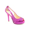 Guess Hondola2 Peep Toe Platforms Heels Shoes Pink Womens New/Display